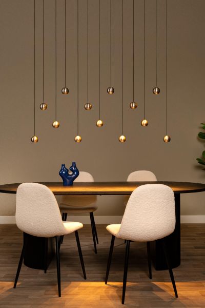 Lucide MONTANA - Pendant light - LED Dim. - CCT - 13x5,7W 2700K/4000K - Suitable for double-height spaces and high ceiling - Grey iron - Premium